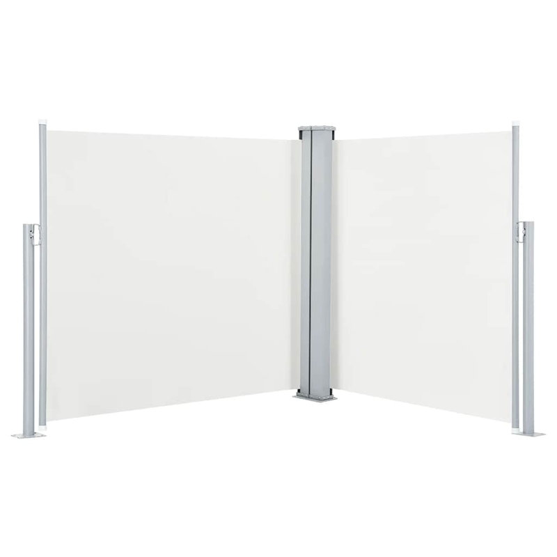 Paravent d'extérieur crème en polyester enduit de polyuréthane 47,2 x 236,2 pouces