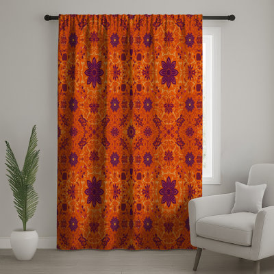 Orange Mandala Pattern Window Curtains, Mandala Sheer & Blockout Curtains - 1 Panel