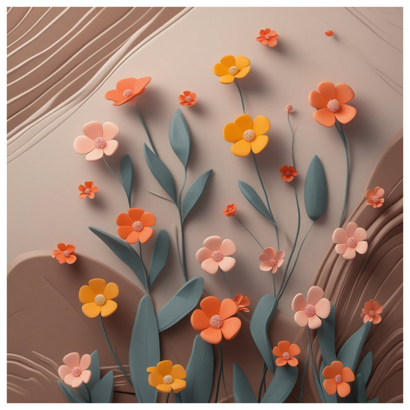 Paper Flower Art Double Sided Throw Pillows, 18 x 18 inches