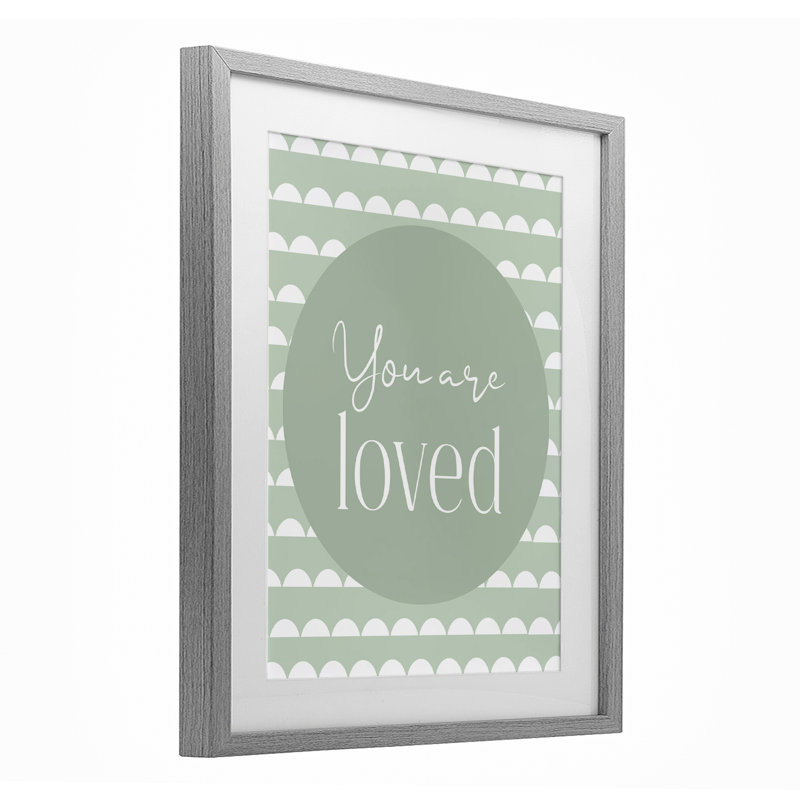 «You Are Loved Sentiment», reproduction d'art sous verre, design par Christine Simpson Art, H 16 po x l 13 po