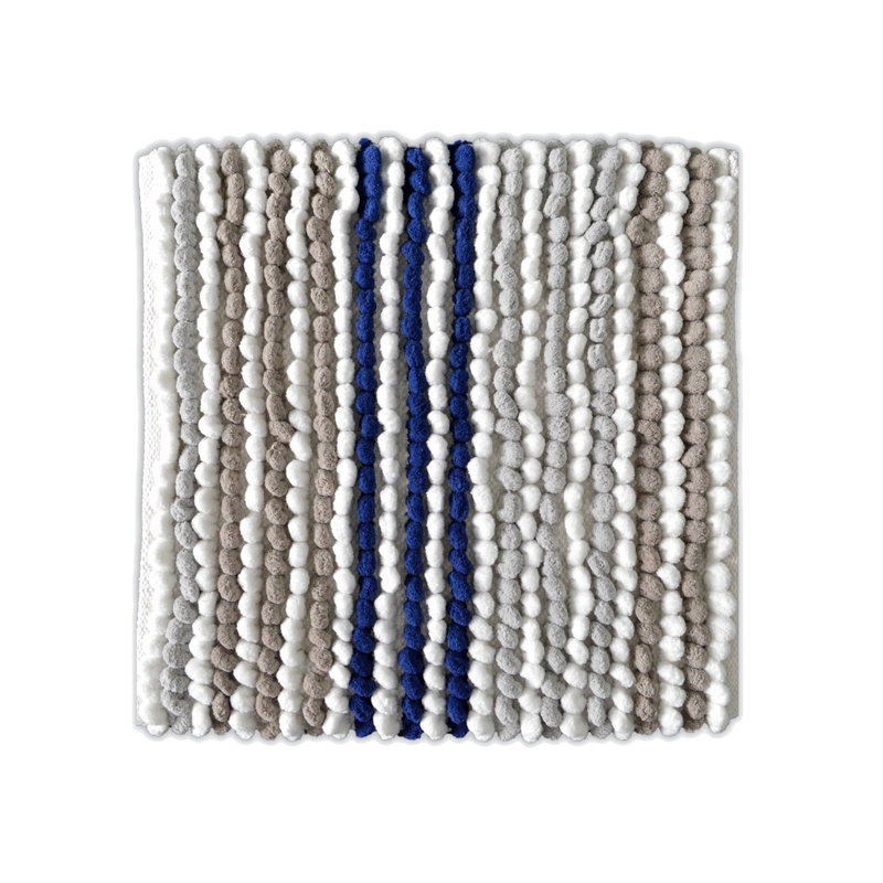 Kupar Chunky Bobble Square Bath Mat, Navy