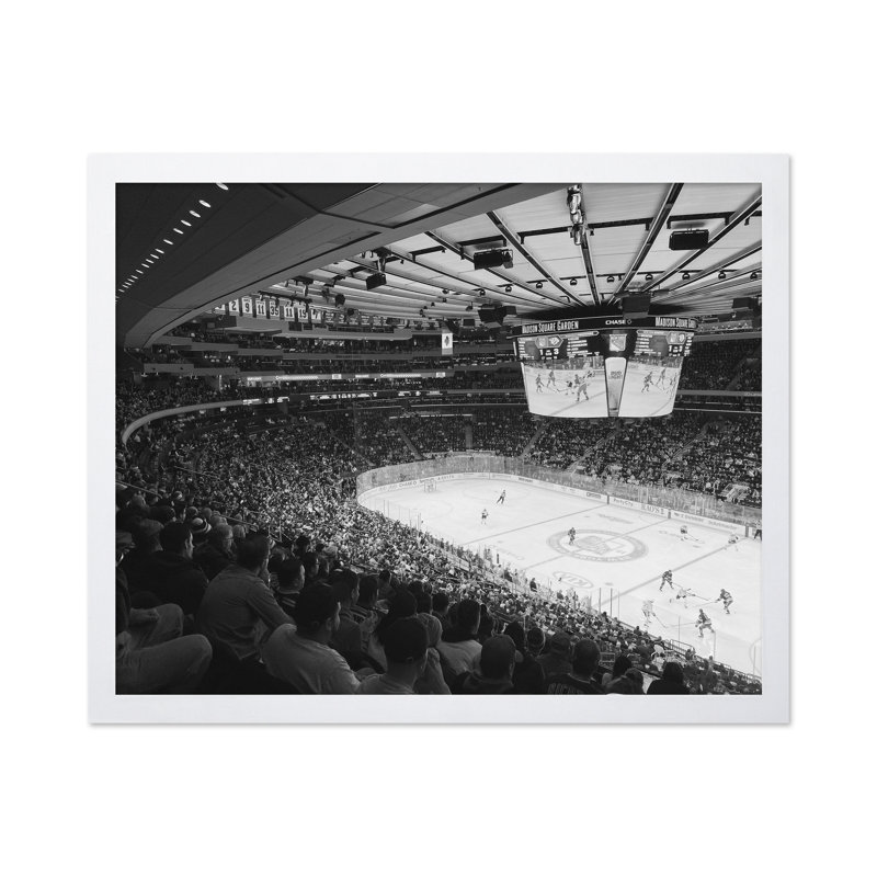 Hockey sur glace, Poster, 18"H x 24"W, White Framed