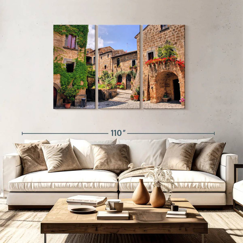 Sebbie, pittoresque ville italienne, H 48 po x l 74 po
