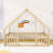 Wood House-Shaped Floor Bed With Fence-1307813703-1307813707