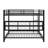 Metal Queen Over Queen Bunk Bed With Storage Cabinets And LED