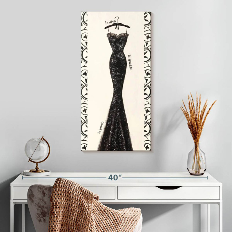 Couture Noir Original I, H 30 po x l 15 po