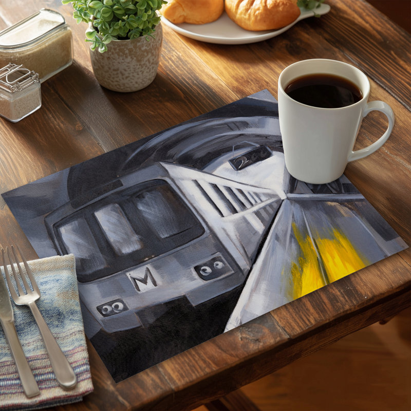Subway Train Polyester Placemat | Modern Home Decor Dining