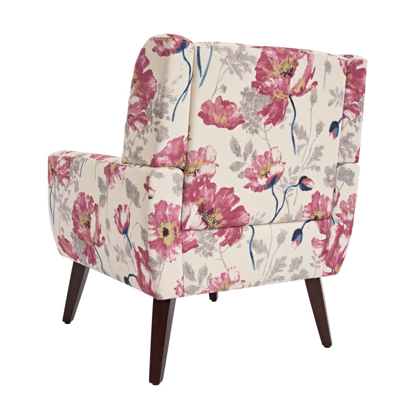 Fauteuil Davey, Mélange de lin blanc / rose