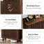 Armoire à chaussures moderne en bois à 6 niveaux avec portes à persiennes-659382384