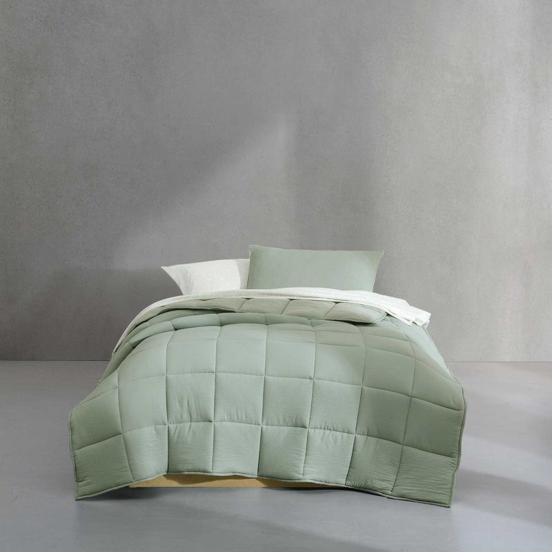 Ensemble d'édredon en peluche réversible Calvin Klein, Grand édredon et 6 pièces supplémentaires, Vert