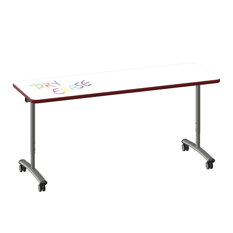 Table rabattable Premium Premium, H 38 po x L 72 po x l 24 po, Blanc/rouge