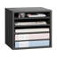 Wooden Literature Organizer 5 Compartments with Adjustable Shelves Grey