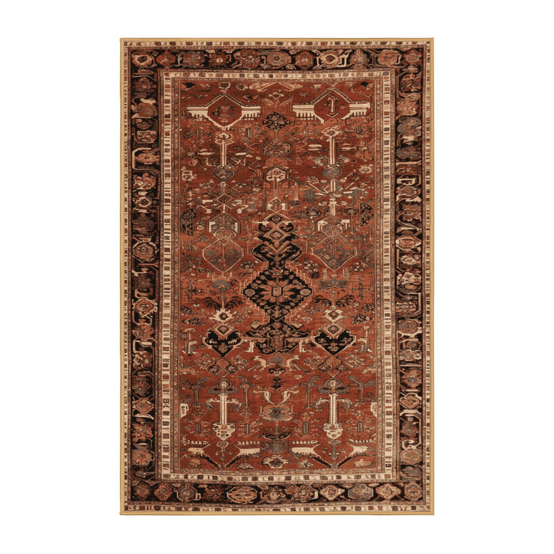 Tapis brun lavable à la machine, Rectangle 6 pi x 9 pi