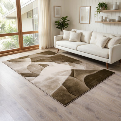 Alva Collection Abstract Swirl Modern & Contemporary Area Rug