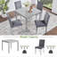 Ensemble de table de salle à manger en bois 5 pièces, ensemble de table de cuisine avec une table carrée et 4 chaises rembourrées, table de salle à manger en bois avec décoration en cristal et ensemble de chaises pour la cuisine, la salle à manger