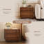 Table polyvalente de style Mid-Century, 2 tiroirs et rangement ouvert, table de chevet et canapé d'appoint au fini noyer