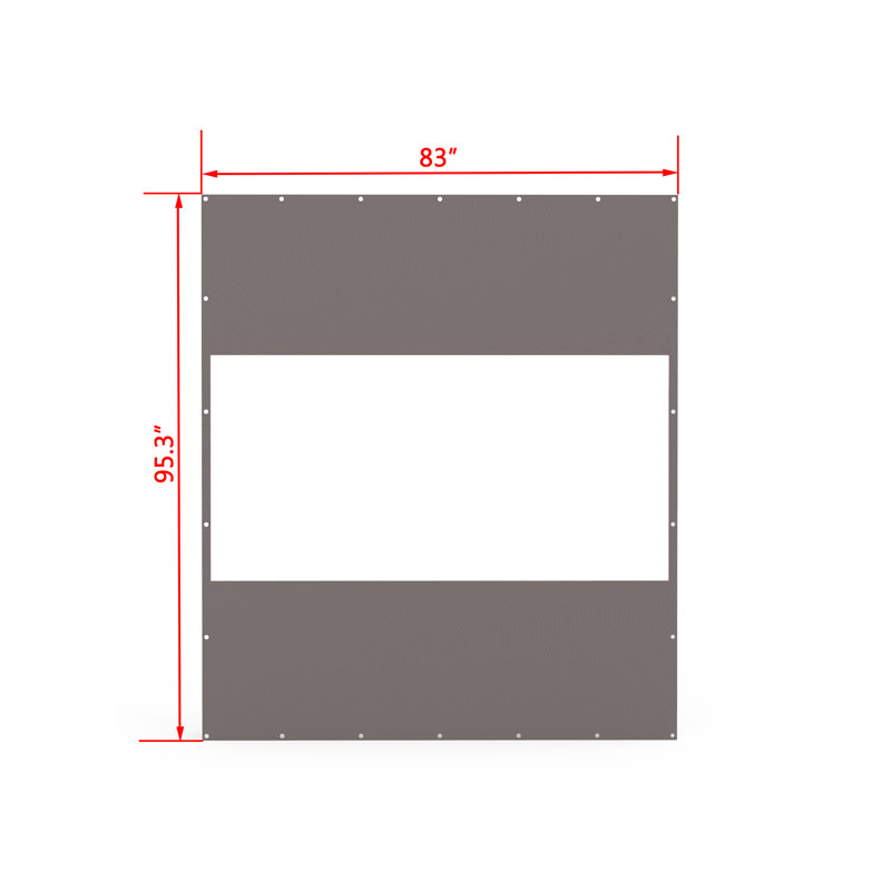 Domi Louvered Polyethylene Plastic Side Wall, 95.3" H x 83" W x 1" D, Gray