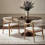 Chaise rembourrée avec dossier cylindrique et structure en bois massif-124611385