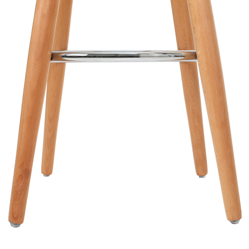 Trisha Bar Stool with Stainless Steel Frame, Natural/Black
