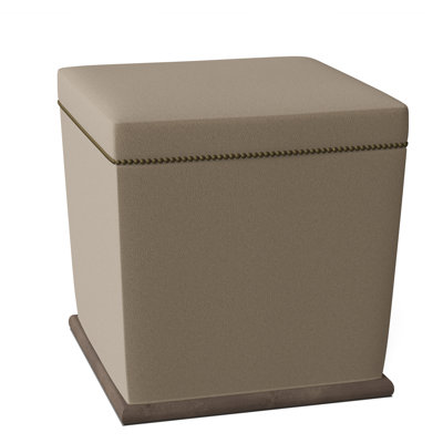 Remy 18" Genuine Leather Square Cube Ottoman