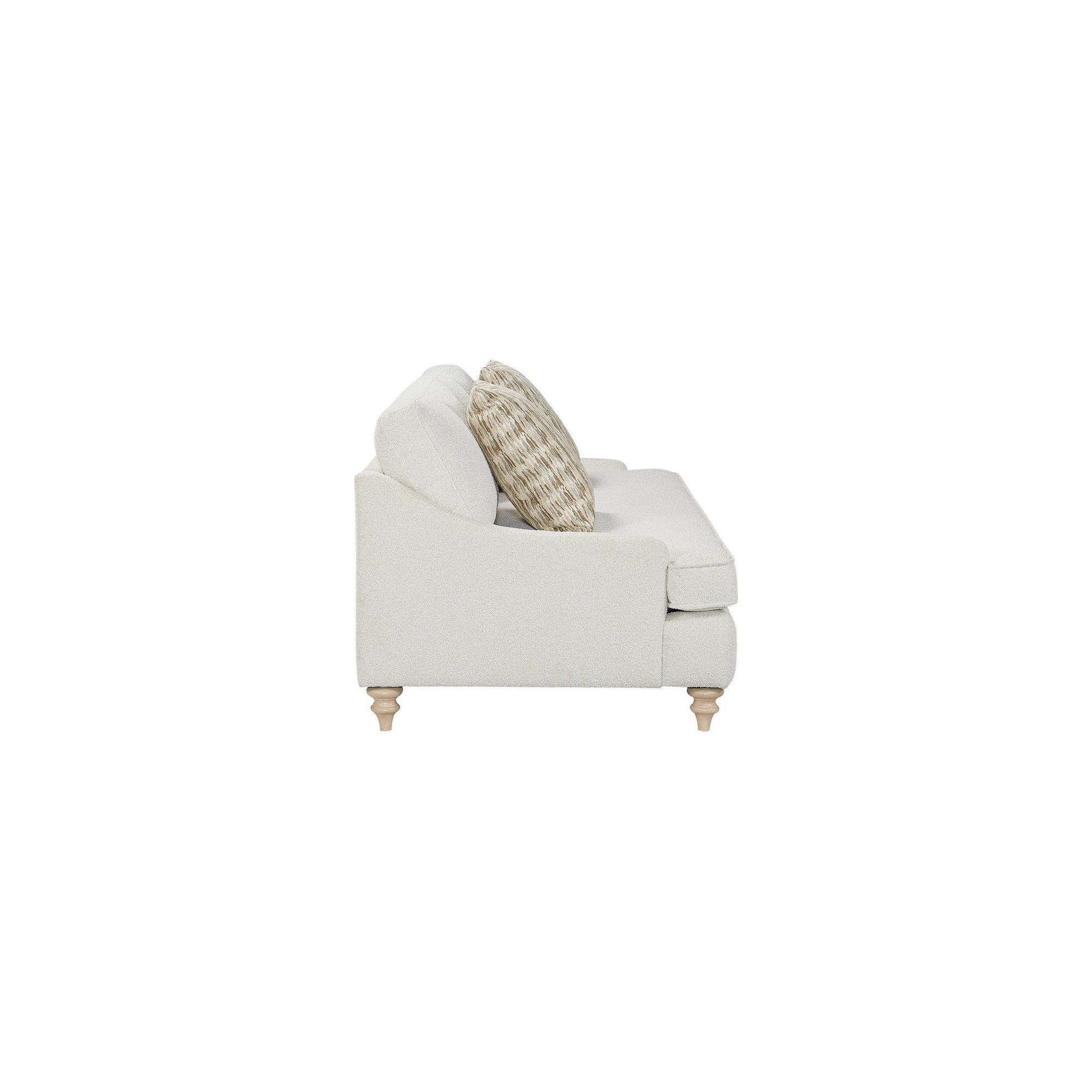 Haley Upholstered Sofa with Pillows, White