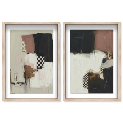 Longing Set Shadowbox Abstract Print by Oliver Gal, Black Frame, 10 x 15