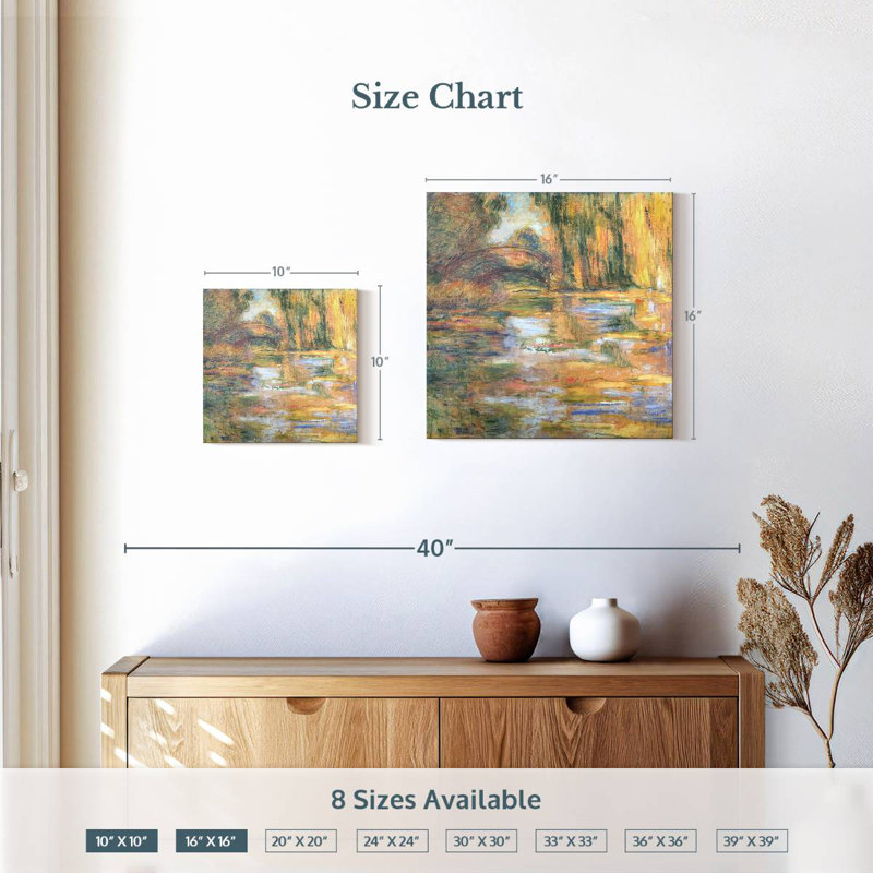 Avery Waterlily Pond - Le pont, H 16 po x l 16 po