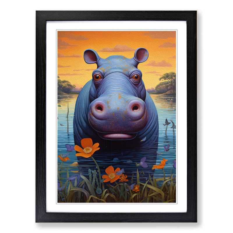 Hippo Modern - Framed Print