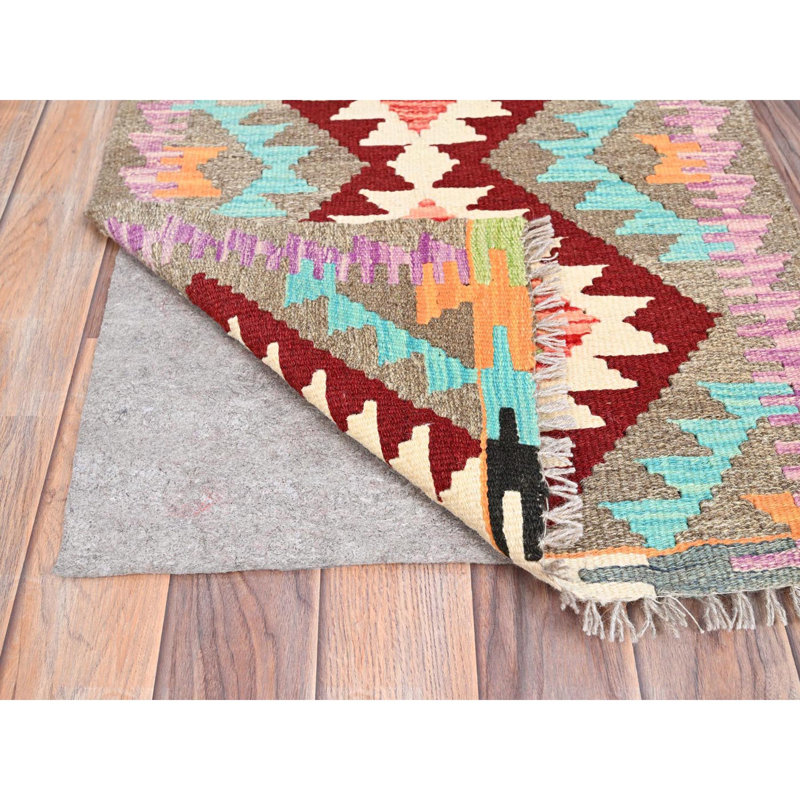 2'x3' Colorful Hand Woven Pure Wool Afghan Kilim Oriental Rug 634C7EC879F44CA9B09B9DB79682344F