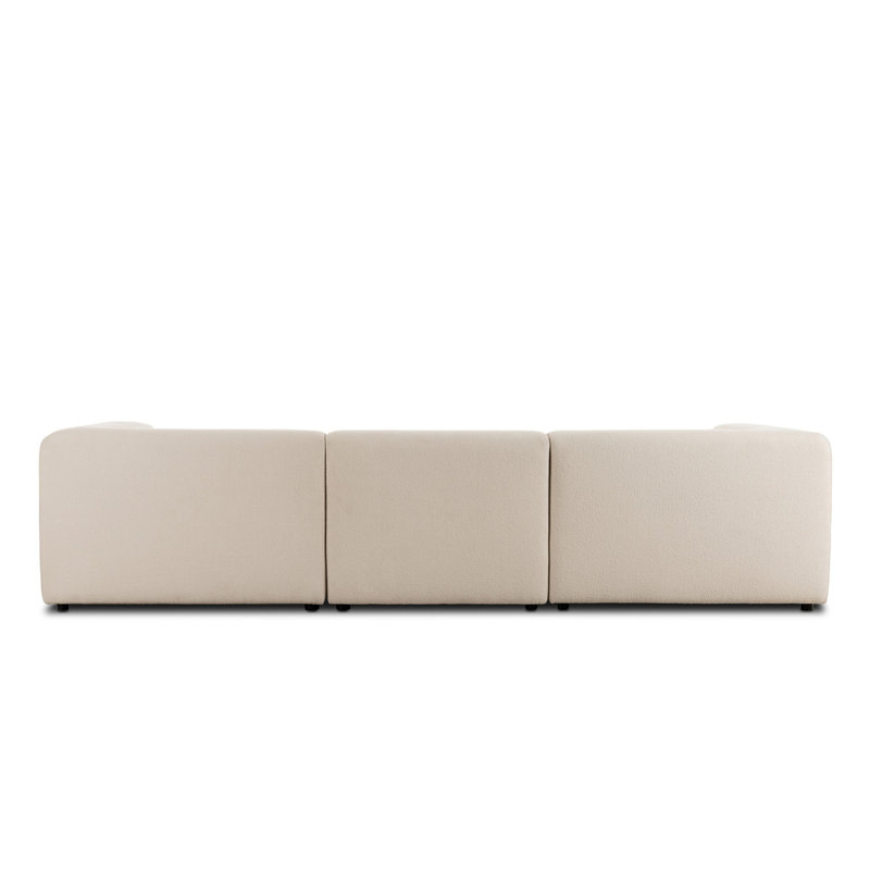 Lawndale 3PC LAF Sectional W/ Ottoman-Saxon Charcoal, Fayette Cloud Polyester Blend, Right Hand Facing