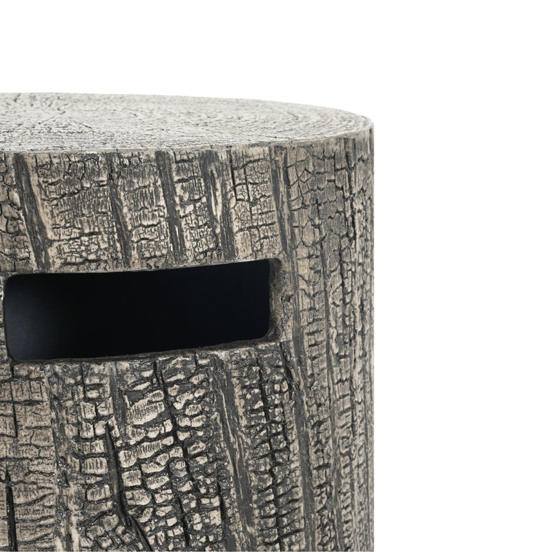 16X20 Inch Magnesium Oxide Tank Holder And Side Table, Grey Appearance, Round Design, Lightweight Concrete, No Assembly For Outdoor Recreation Gathering