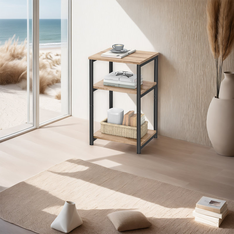 Side Table, Camel Brown, Black