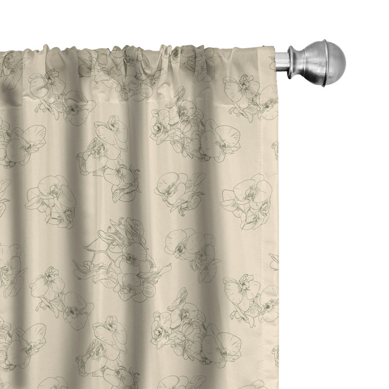 Floral Semi-Sheer Rod Pocket Curtain Panels, 28" x 84"