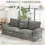 Modern Oversize Sofa 265cm Corduroy Sofa with 4 Seats No Tool Assembly Multi-Layered Cushion-1550133842