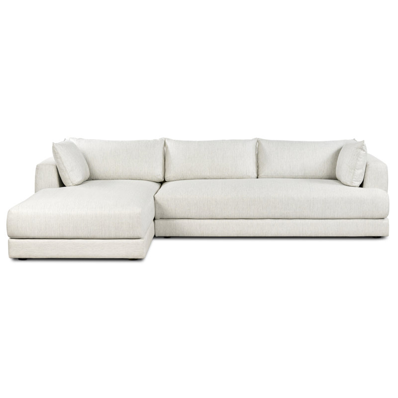 Canapé modulaire en tissu 122 po avec chasse 80 po Marcel, Face à la gauche, Cendre vive