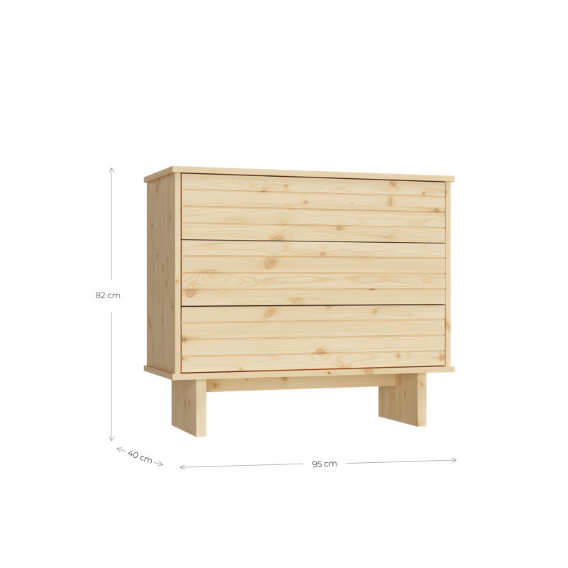 Kommo dresser with 3 drawers. Scandinavian design, made in Europe, FSC certified wood.