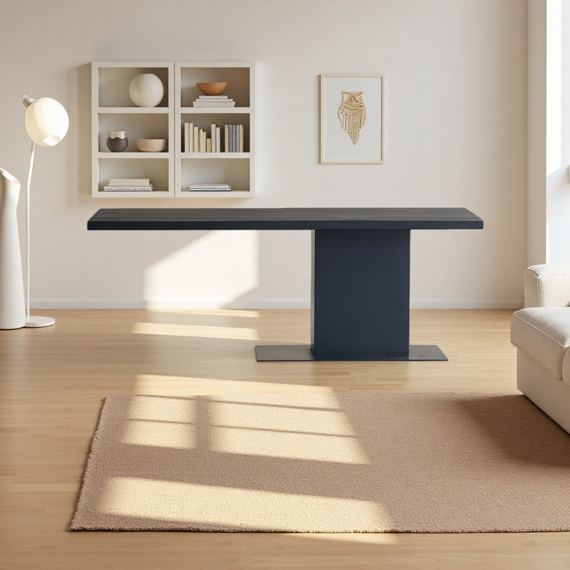 Bureau d'écriture noir en bois franc cendré