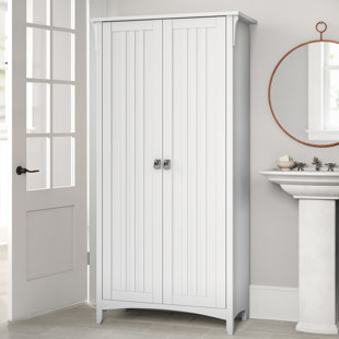 Halifax North America Narrow 55.75 High Bathroom Cabinet with 3 Drawers and 2 Tier Shelf | Mathis Home