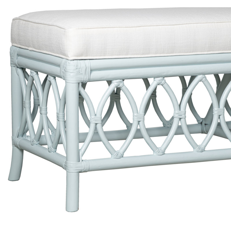 Lillian Upholstered Bench, Light Blue
