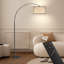 Lampe sur pied arquée 78,7 po Asem avec télécommande, ampoule DEL incluse et grand abat-jour Asem-845758606-819567389