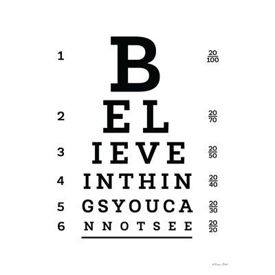 " Believe Eye Chart "