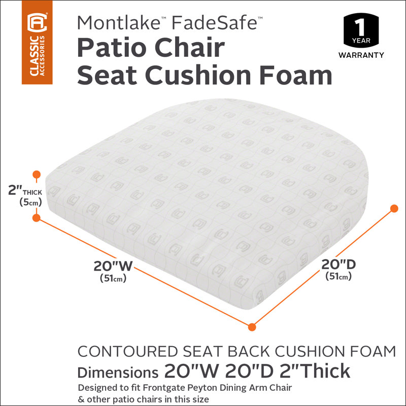 Pina Outdoor 2'' Lounge Chair Chair Pad, 2" H x 20" W x 20" D
