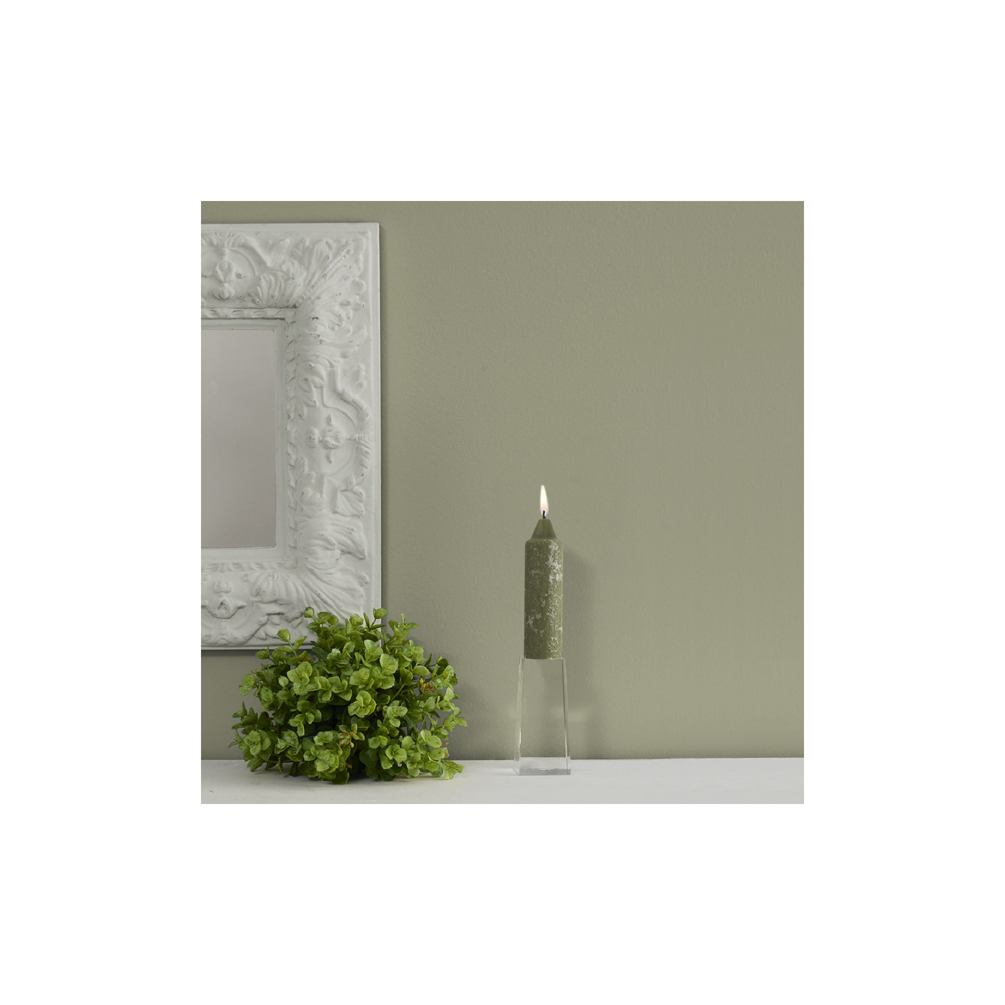 Unscented Taper Candle, Dark Olive