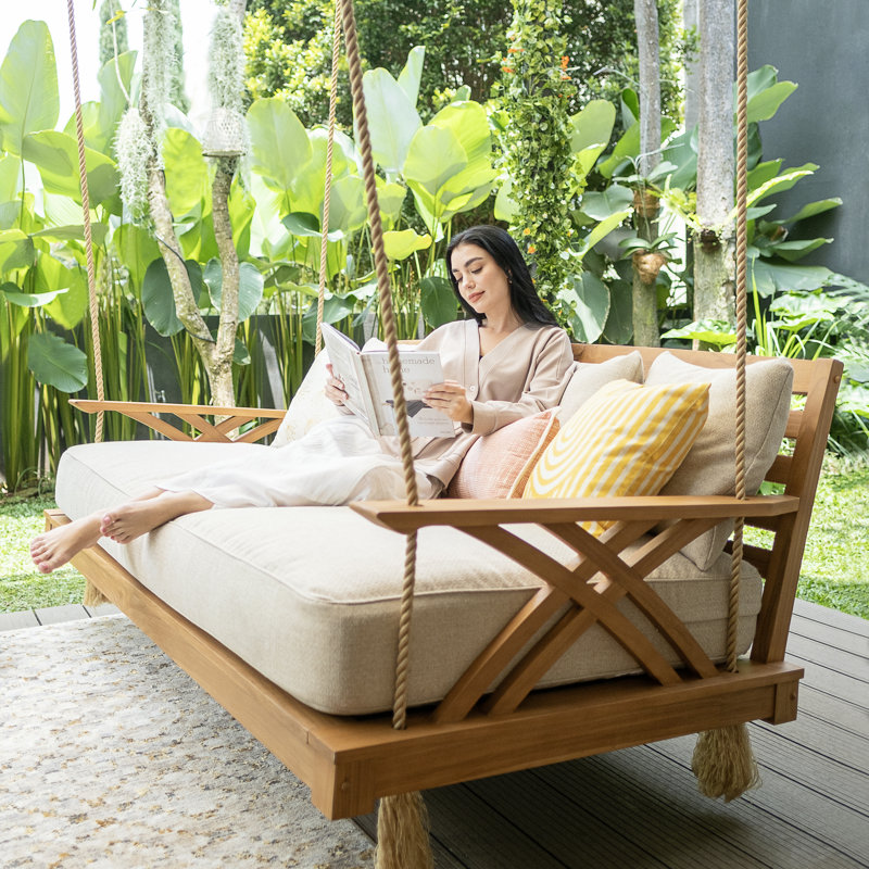 Cotesfield Teak Outdoor Swing Bed