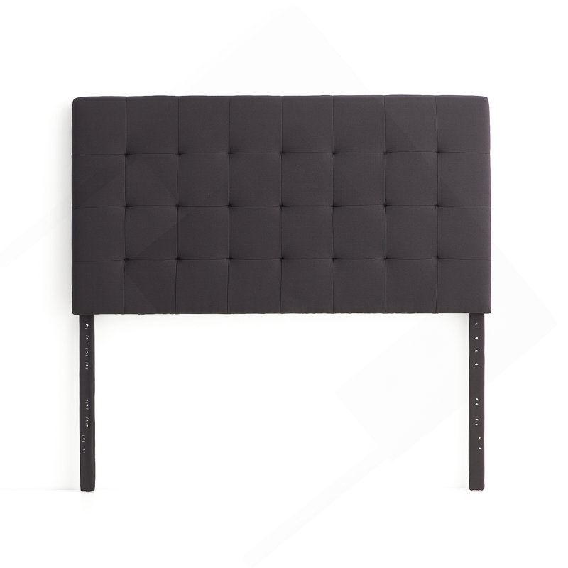 Rectangle Square Tufted Headboard, Queen, Charcoal