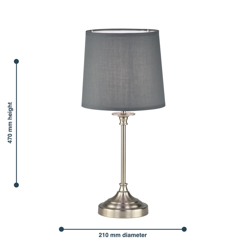 Brito Metal Table Lamp, Brushed Nickel, Grey