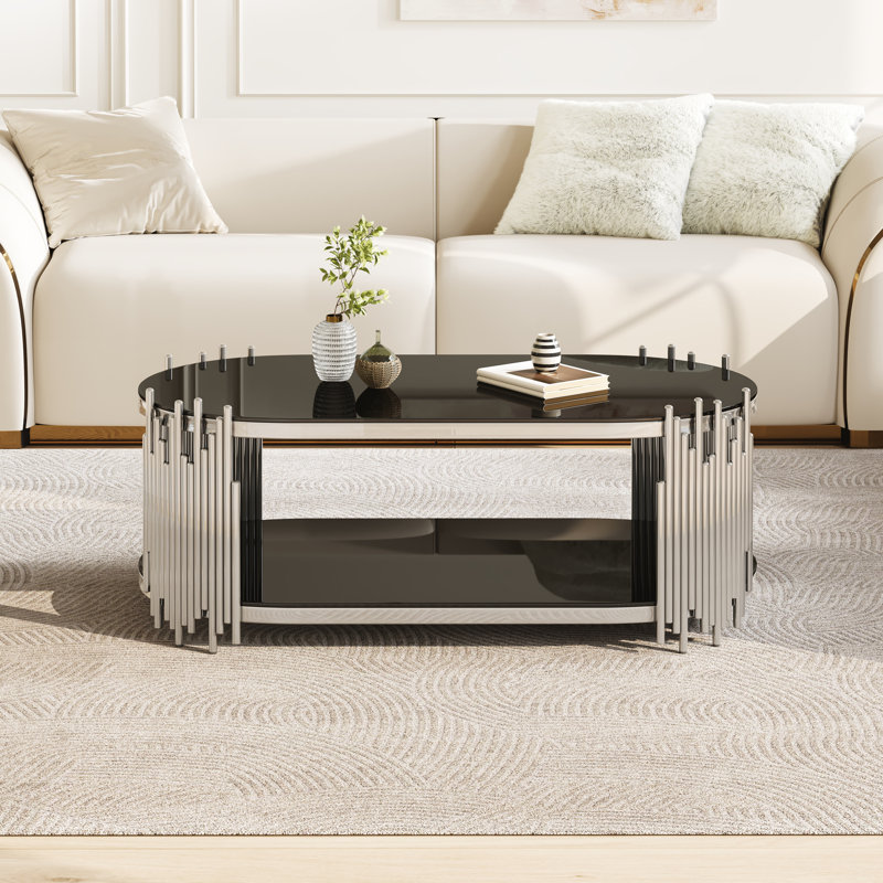 Table basse Sanders Luxury, Black/Silver