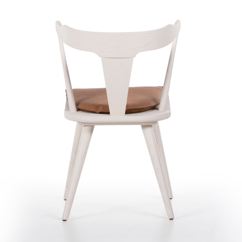 Ripley Dining Chair with Cushion, Whiskey Saddle, White