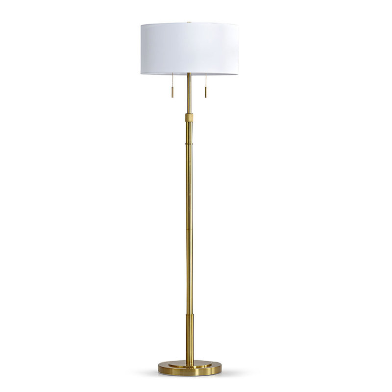 Maramawit 67'' Traditional Floor Lamp, White, Antique Brass
