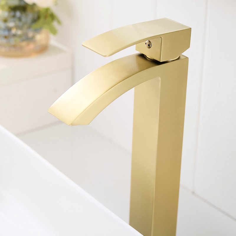 Robinet de salle de bain moderne en céramique or brossé pour lavabo d'hôtel